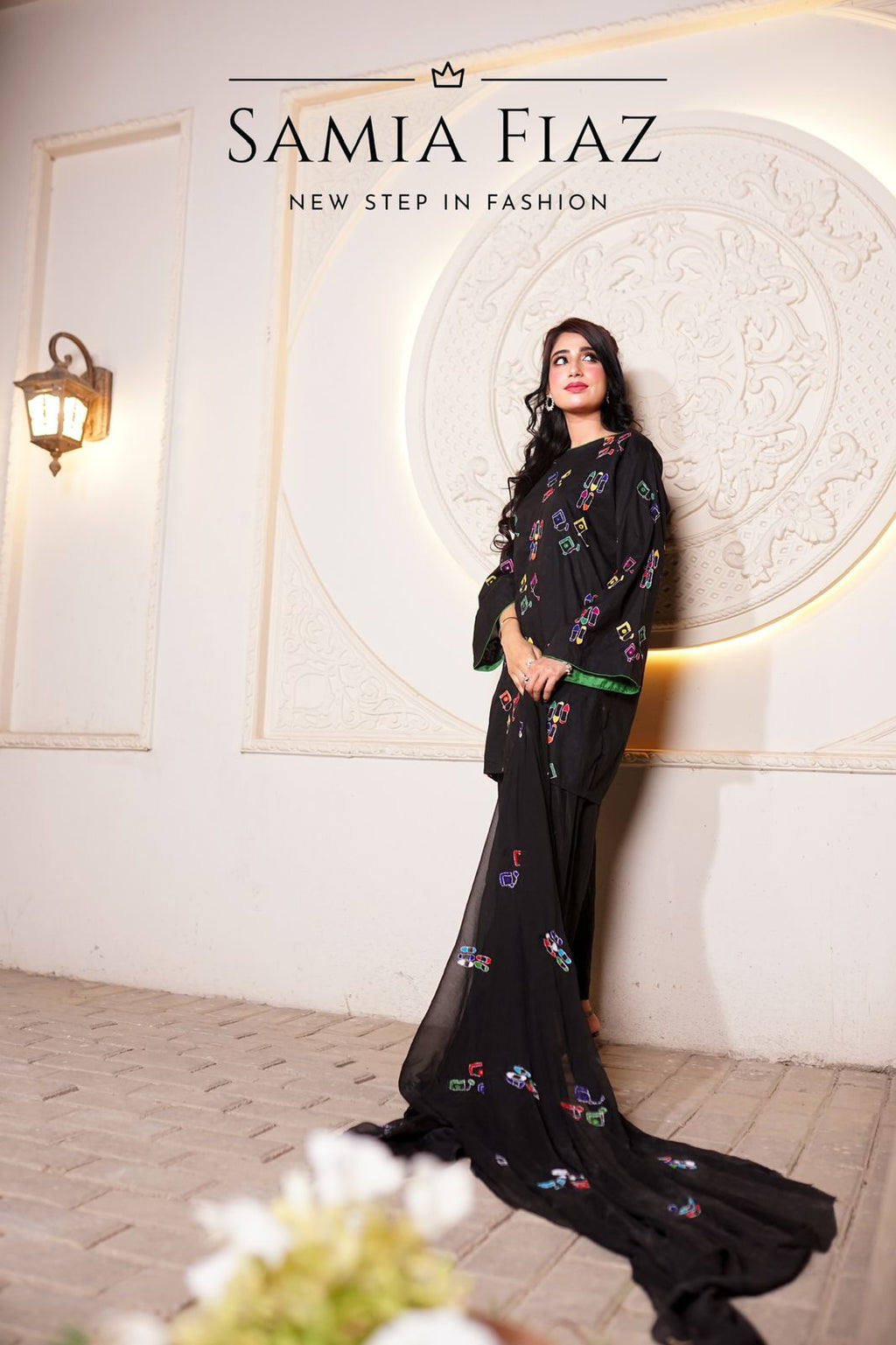 3-Piece Pure Marina Embroidered Dress | SFCW-1104