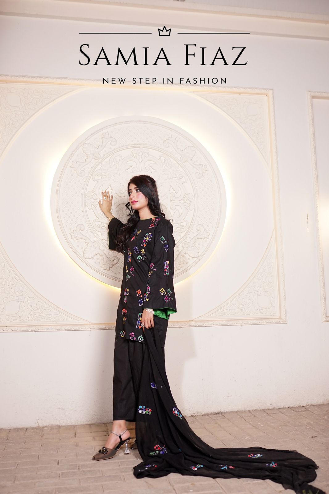 3-Piece Pure Marina Embroidered Dress | SFCW-1104